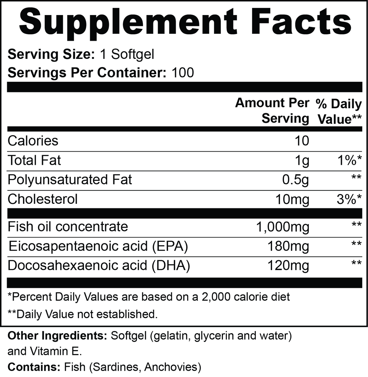 Body Command Premium Omega-3 EPA 180mg + DHA 120mg